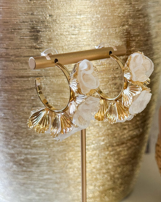 Follow The Flowers Hoops - White