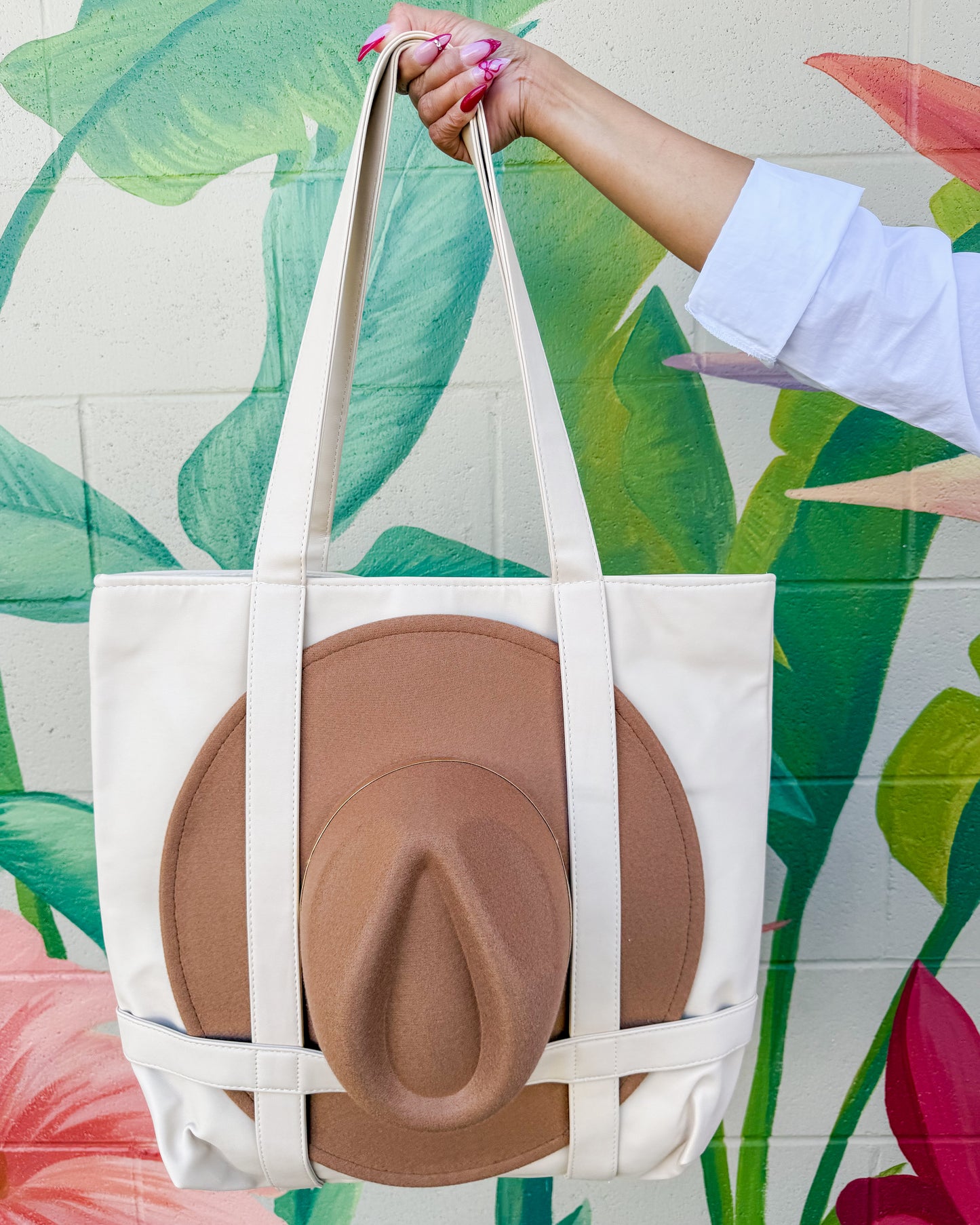 Adela Hat Tote - Ivory