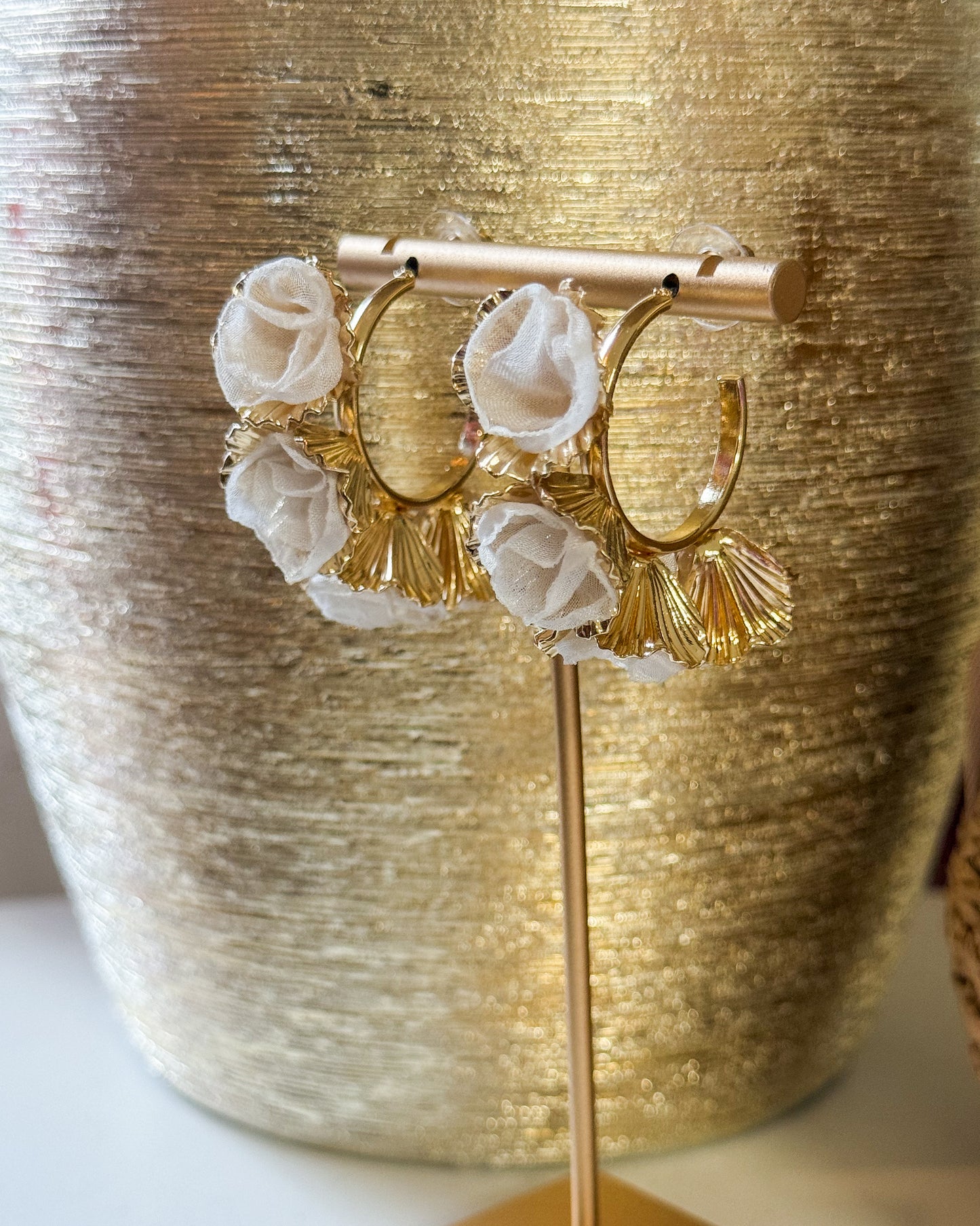 Follow The Flowers Hoops - White