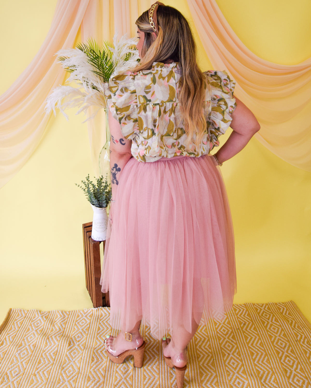 Star Tulle Skirt - Dusty Rose