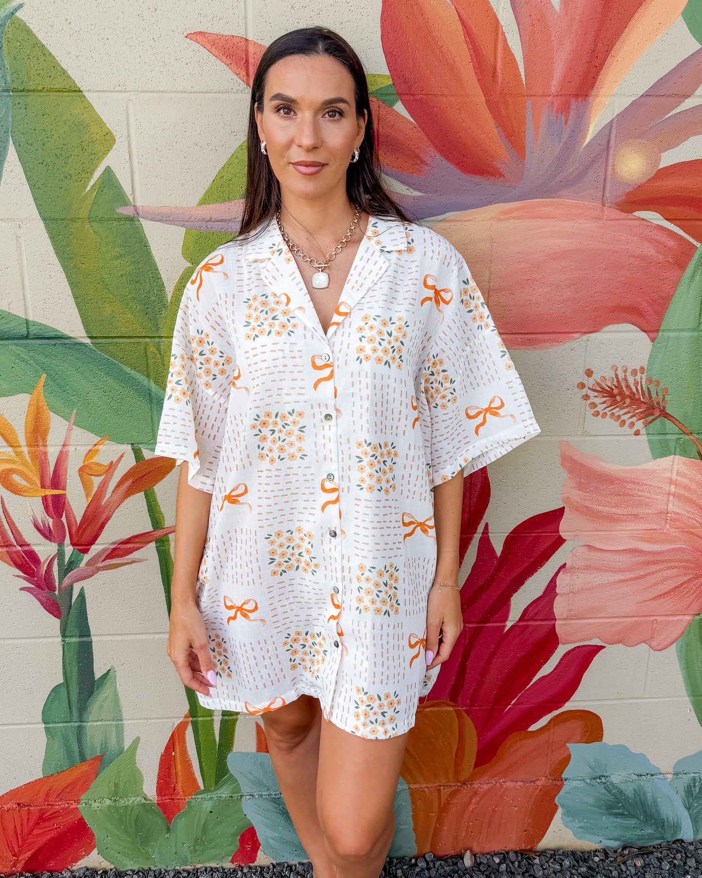Vance Shirt Dress - Ivory Combo