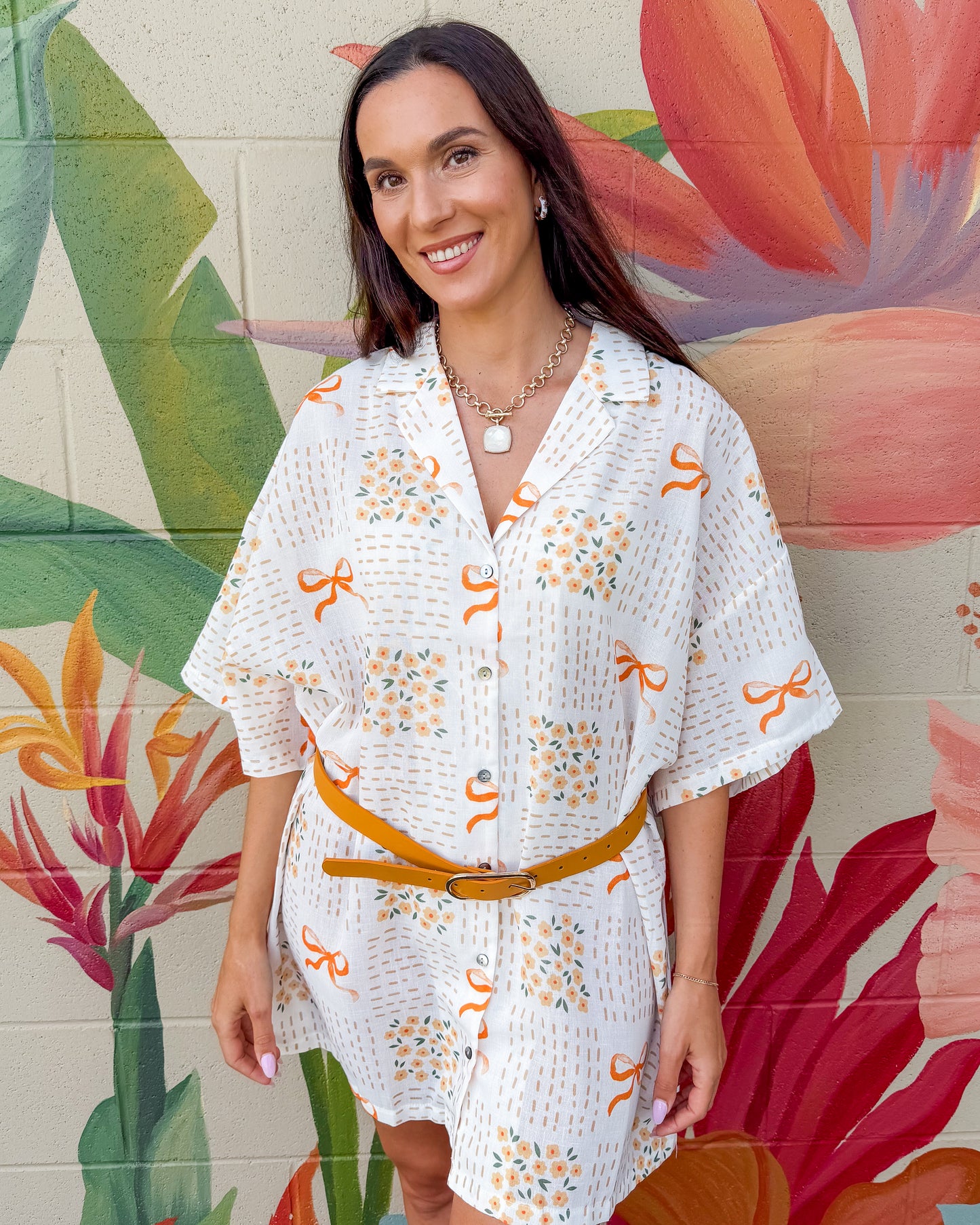 Vance Shirt Dress - Ivory Combo