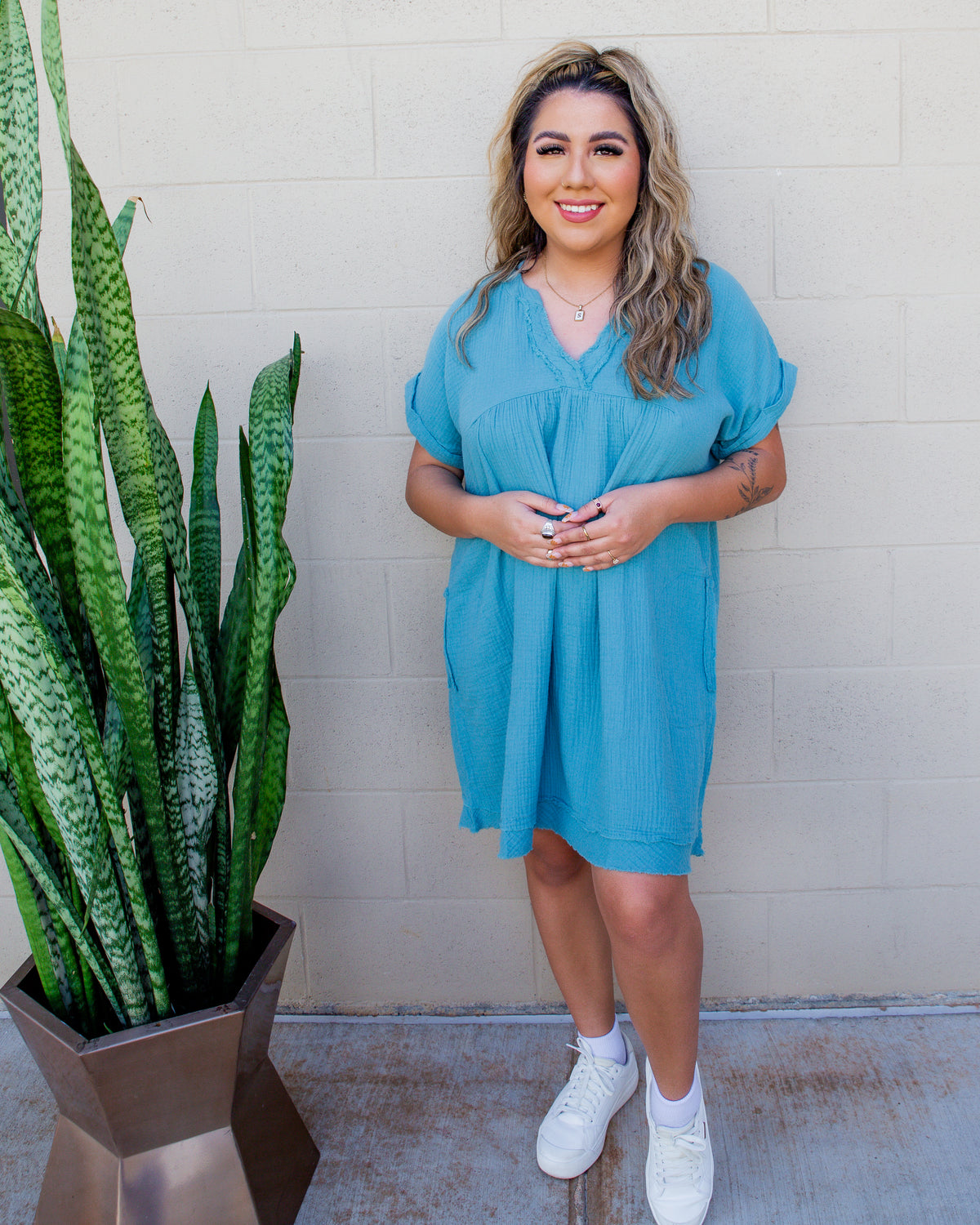 Dante Dress - Dusty Teal