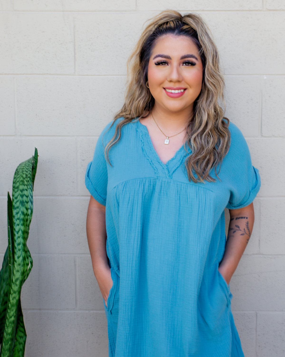 Dante Dress - Dusty Teal
