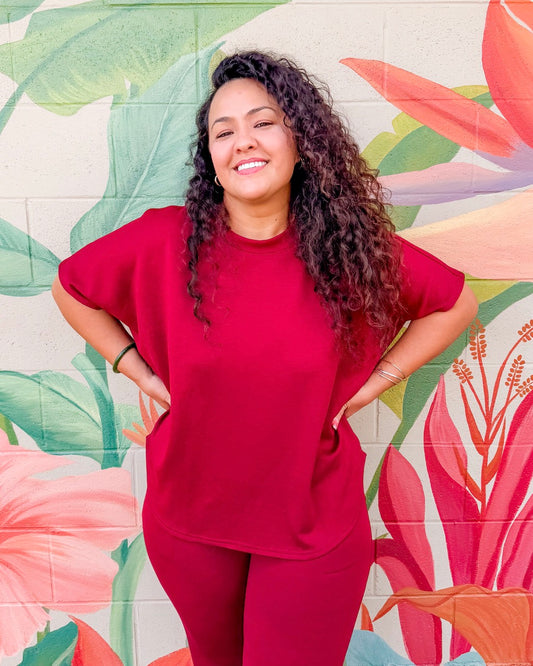 Rosalia Top - Burgundy
