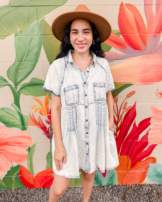 Thora Dress - Acid Wash