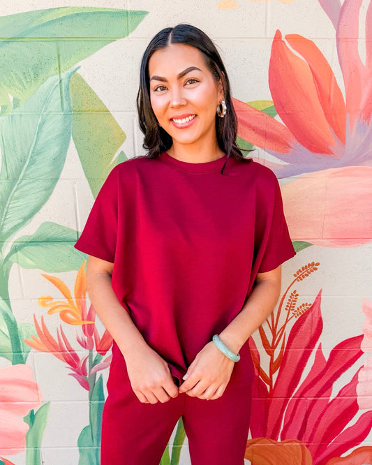 Rosalia Top - Burgundy