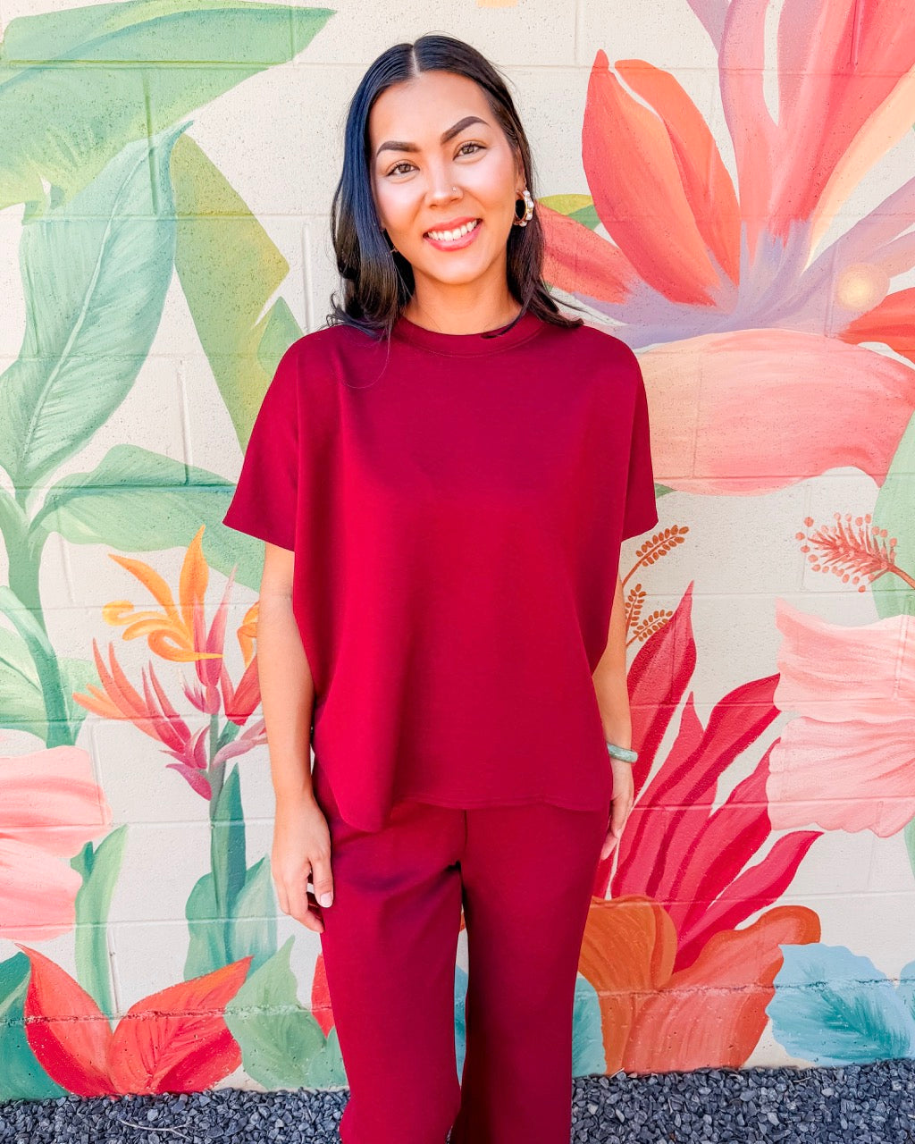 Rosalia Top - Burgundy