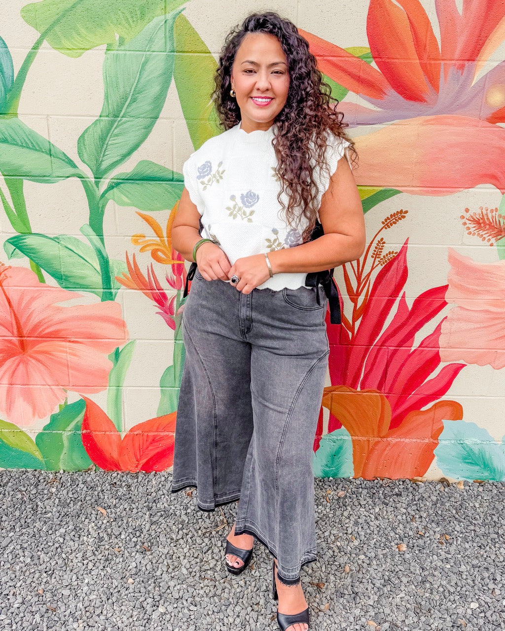 José Denim Culottes - Washed Black