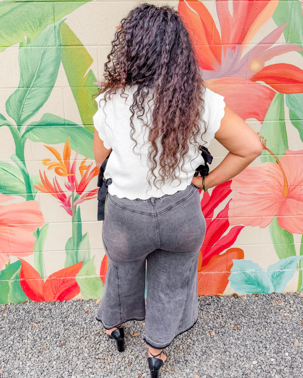 José Denim Culottes - Washed Black