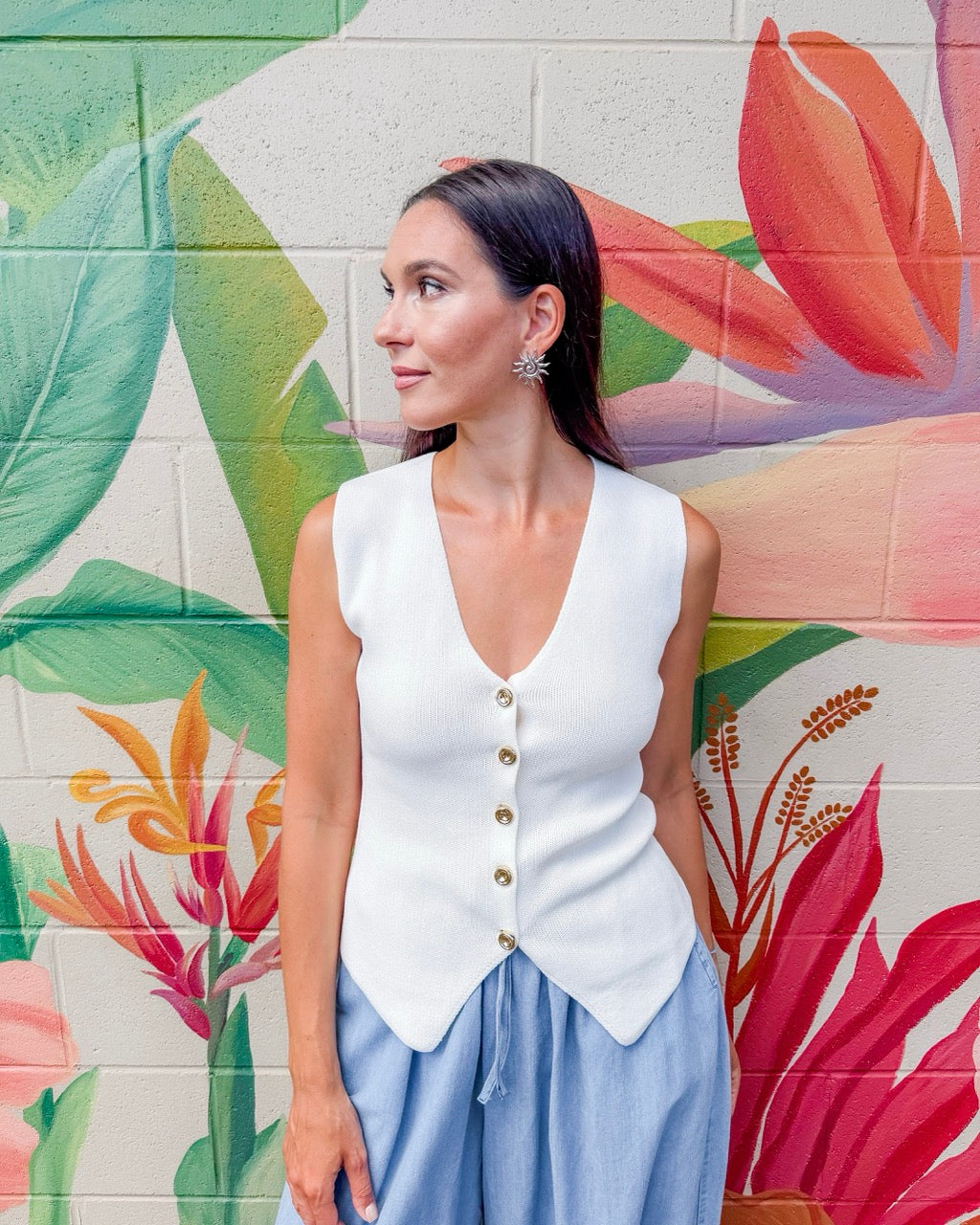 Keith Vest Top - Ivory
