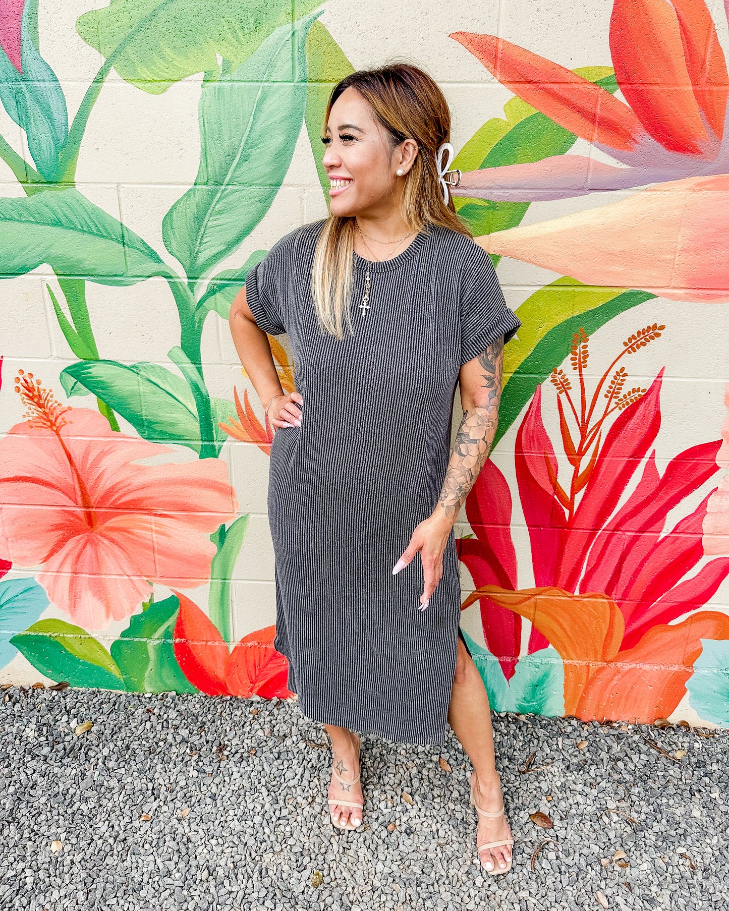 Chandler Midi Dress - Charcoal