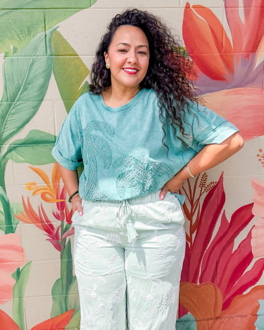 Coco de Rasta Tee - Dusty Mint