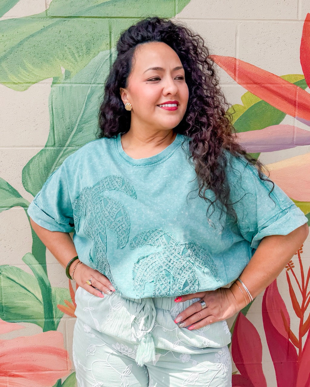 Coco de Rasta Tee - Dusty Mint