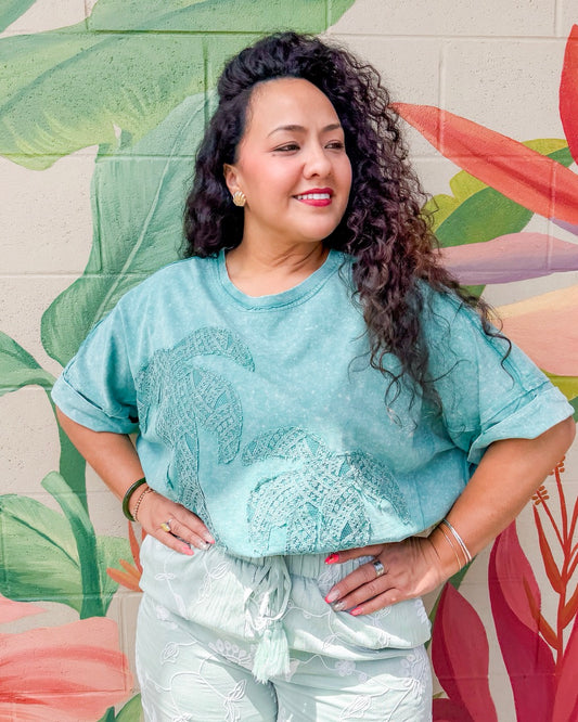 Coco de Rasta Tee - Dusty Mint