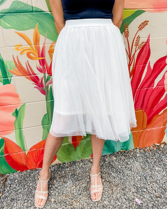 Star Tulle Skirt - Ivory