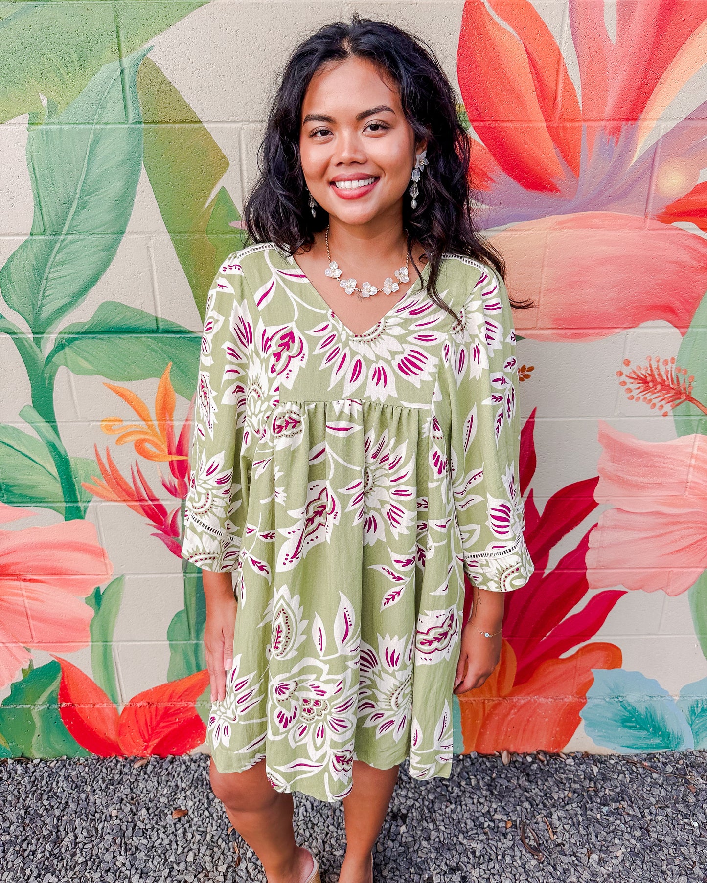 Mindy Dress - Split Pea