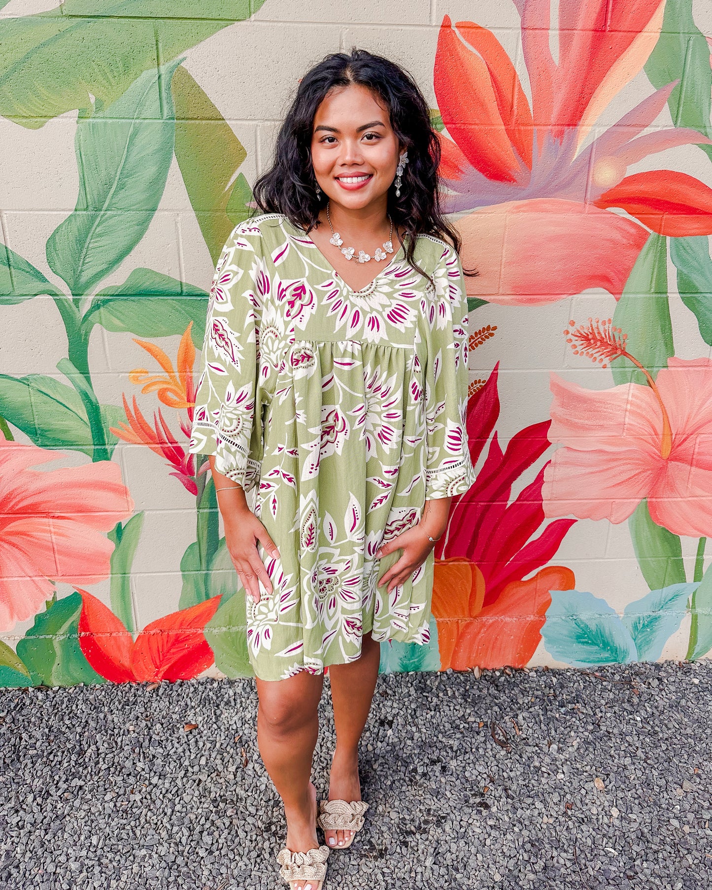 Mindy Dress - Split Pea