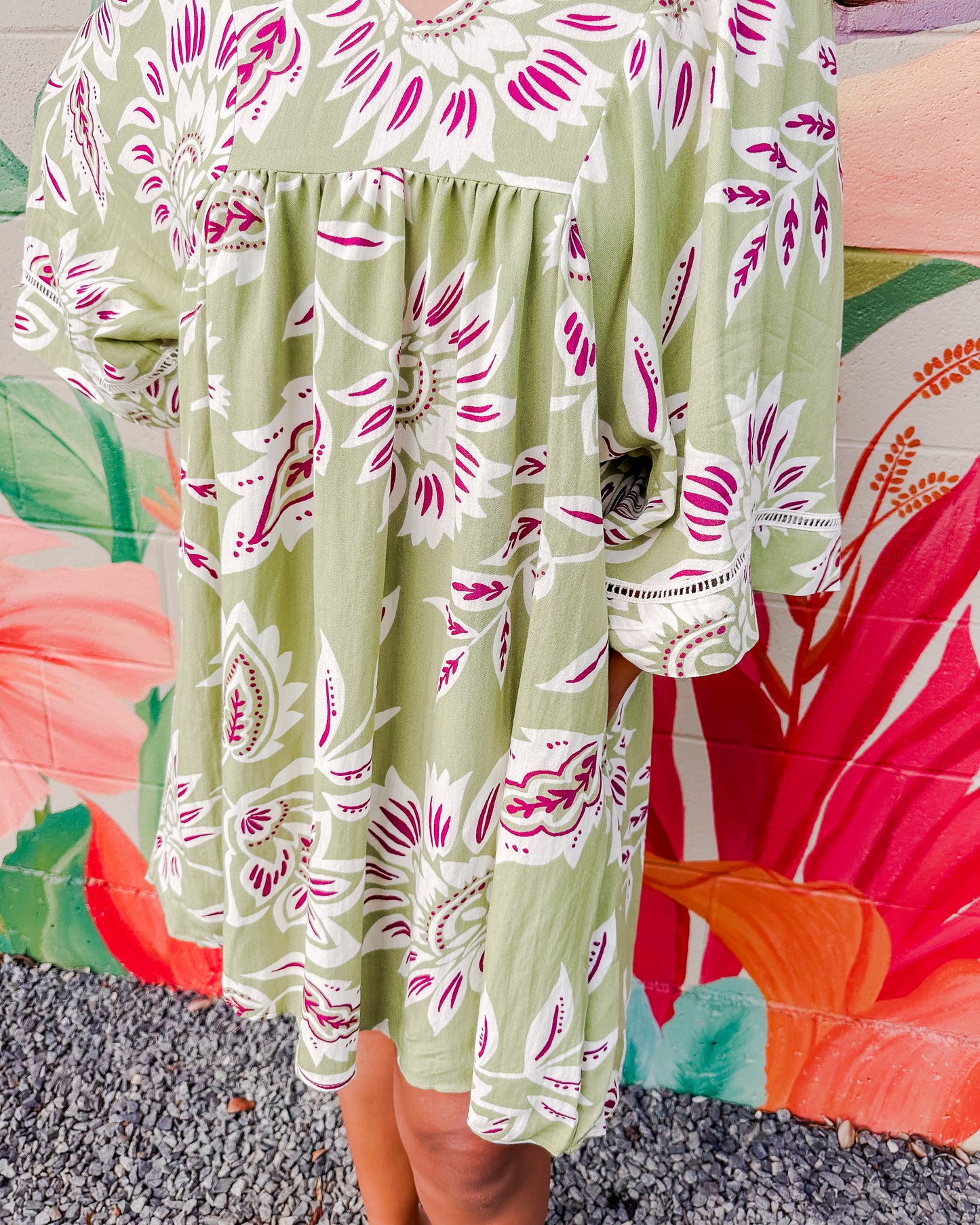 Mindy Dress - Split Pea