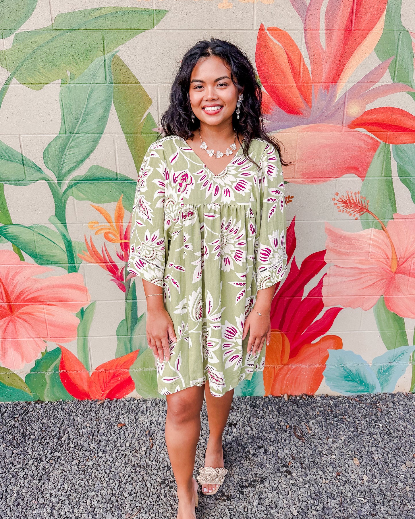 Mindy Dress - Split Pea