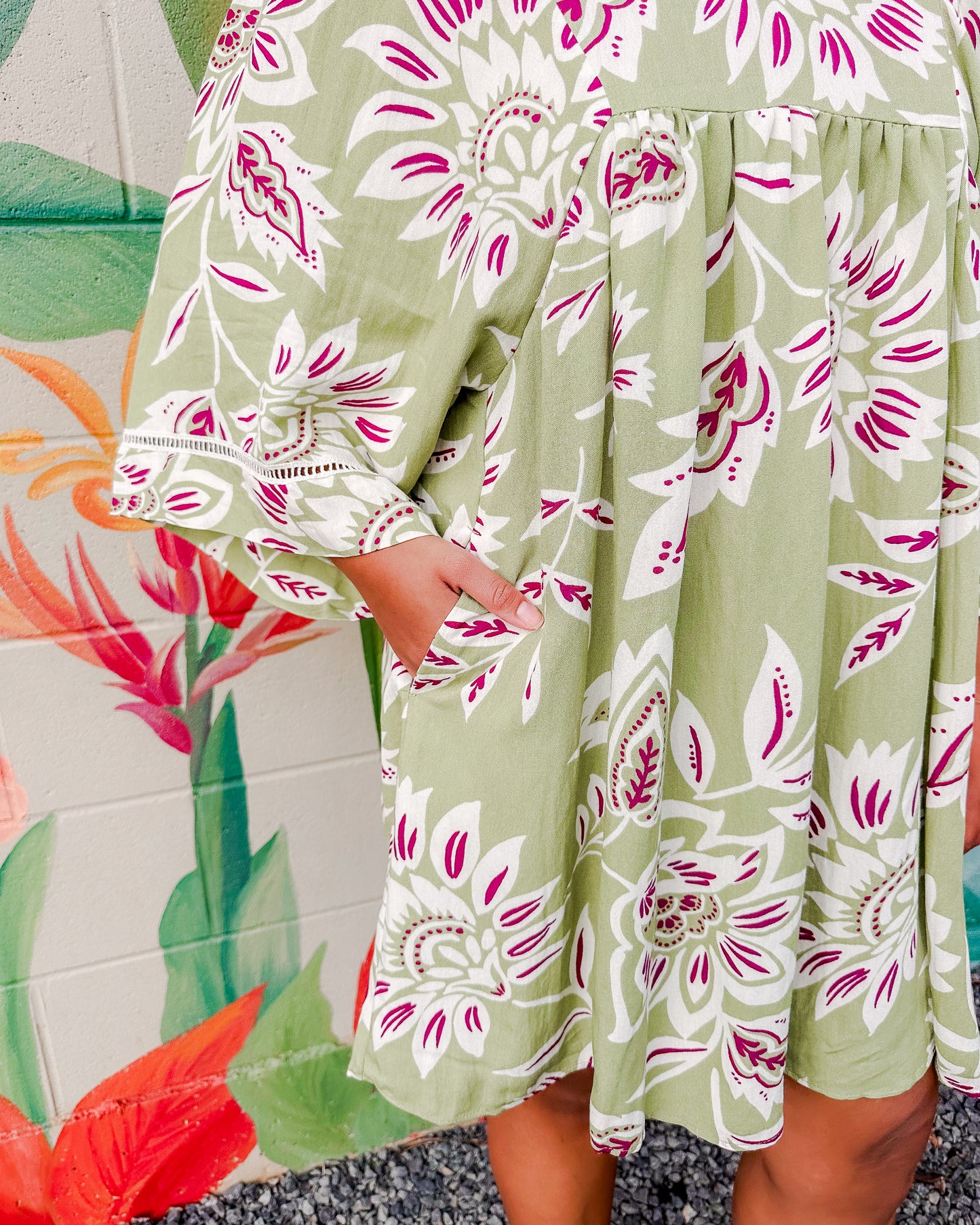 Mindy Dress - Split Pea