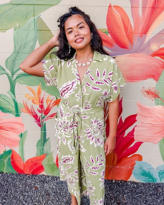 Mindy Jumpsuit - Split Pea