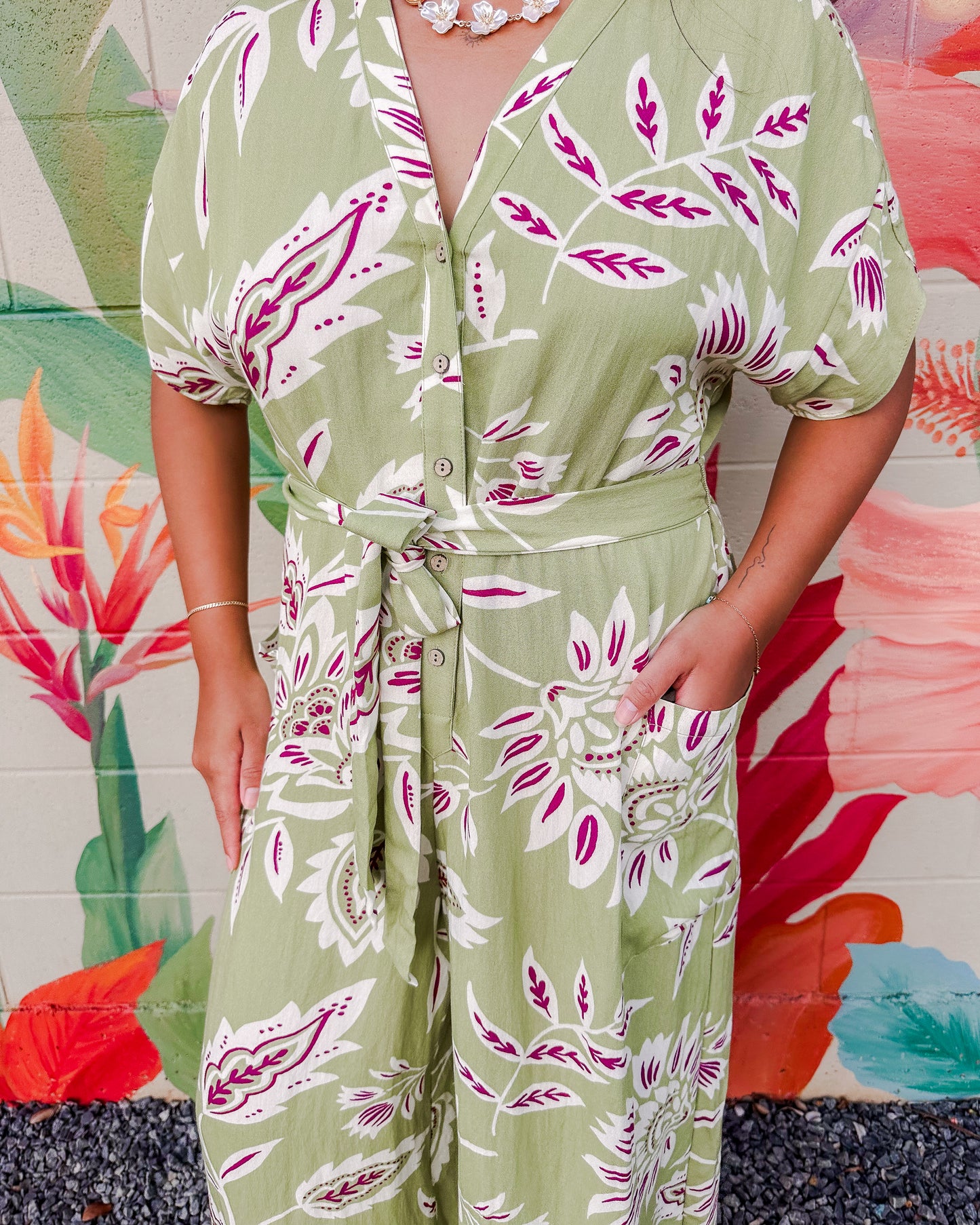 Mindy Jumpsuit - Split Pea