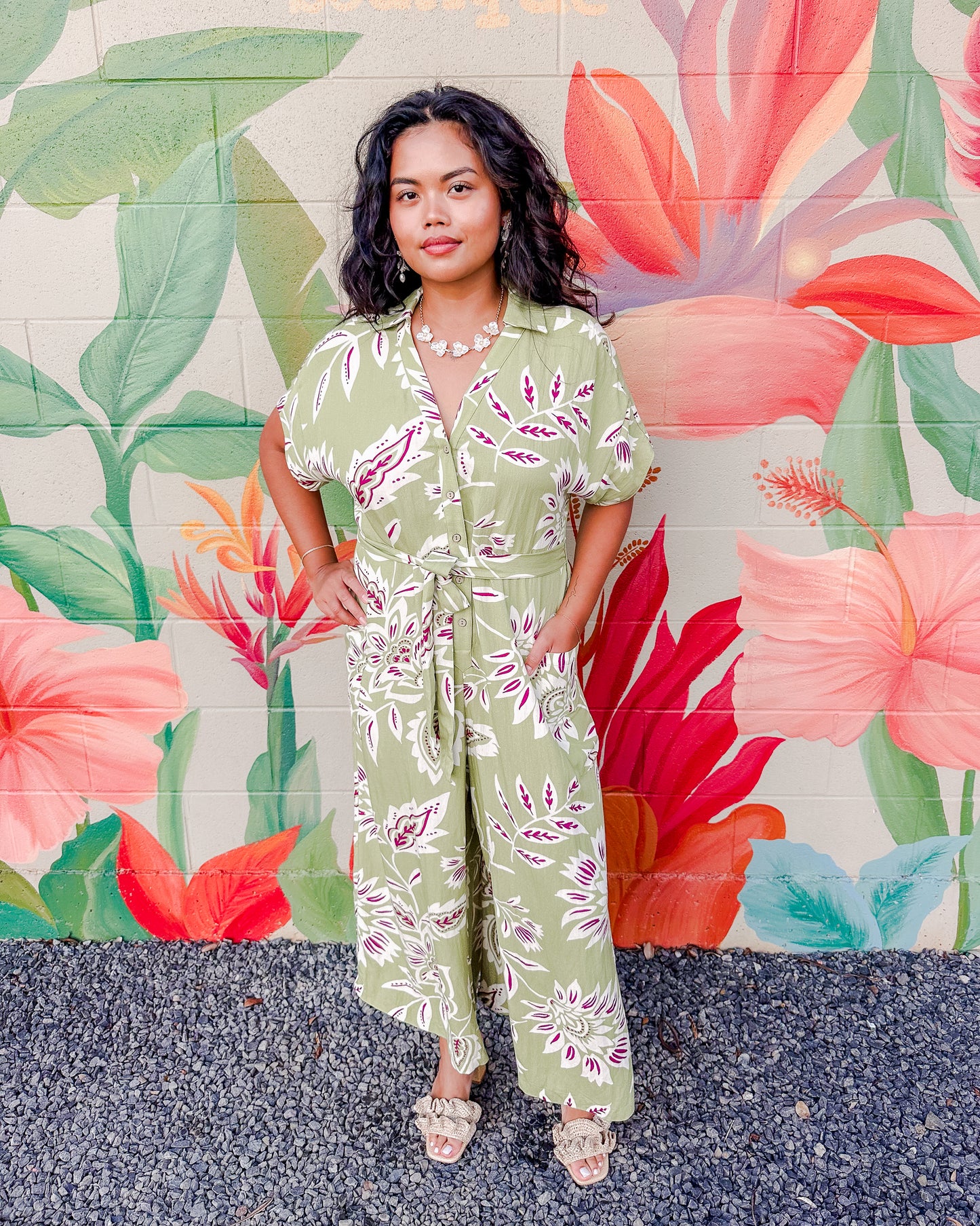 Mindy Jumpsuit - Split Pea