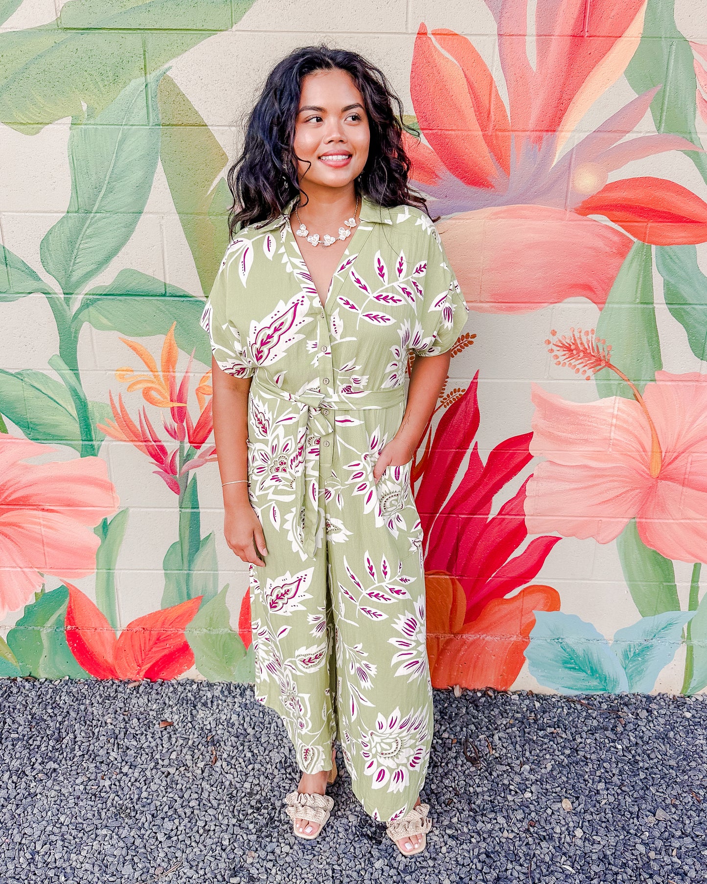 Mindy Jumpsuit - Split Pea