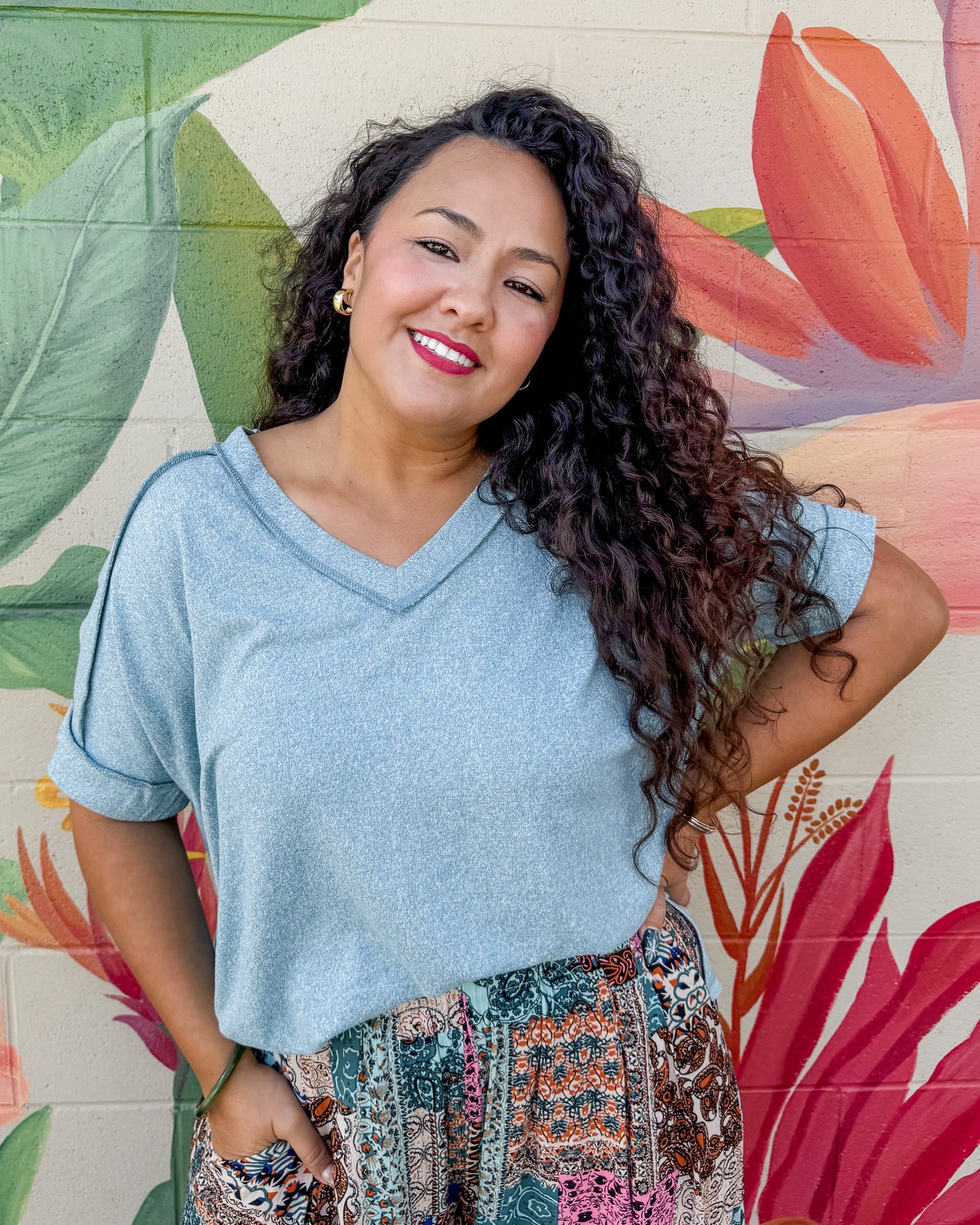 Ella Top - Dusty Teal