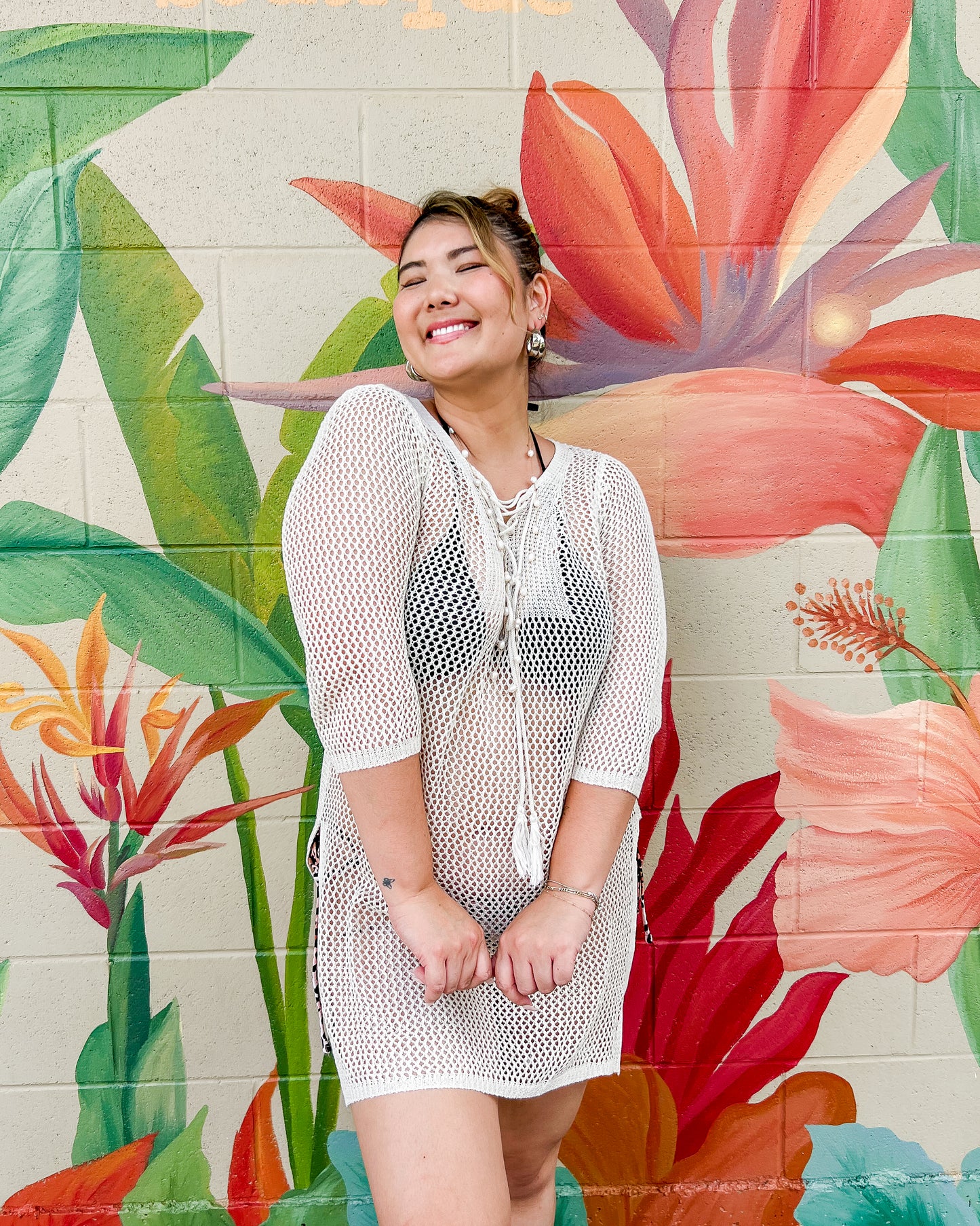 Sunny Crochet Tunic - Beige