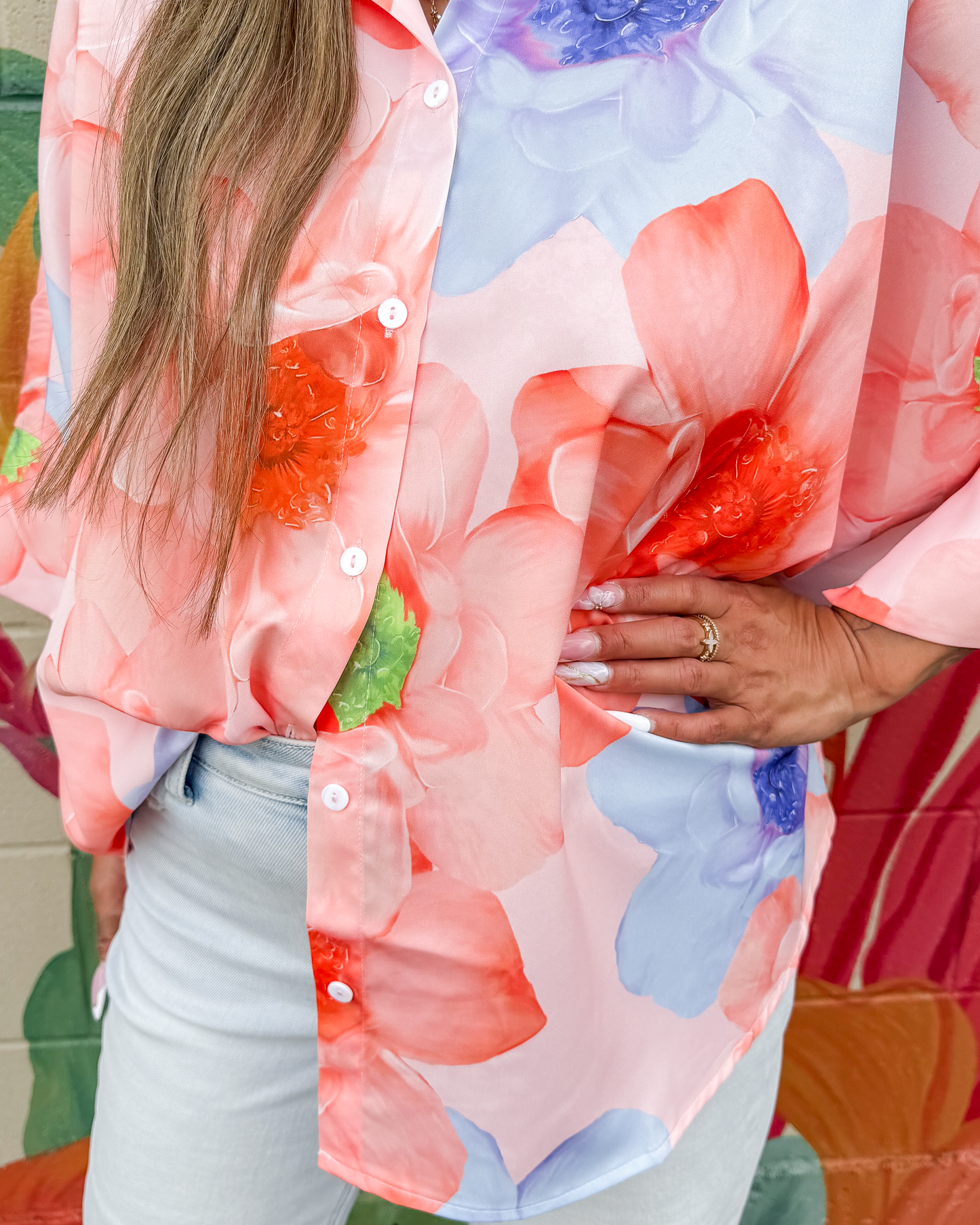 Raelynn Blouse - Tangerine Floral