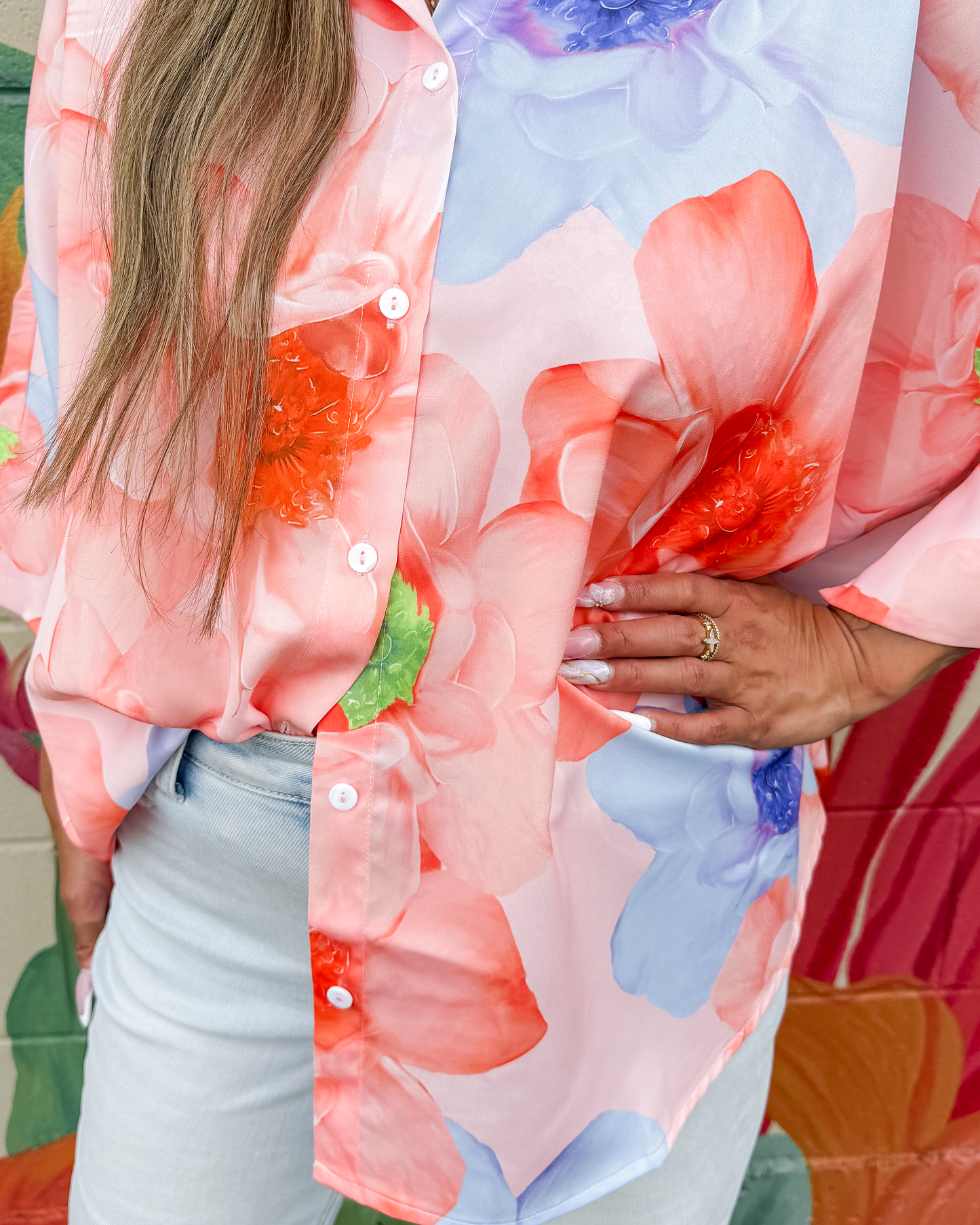 Raelynn Blouse - Tangerine Floral