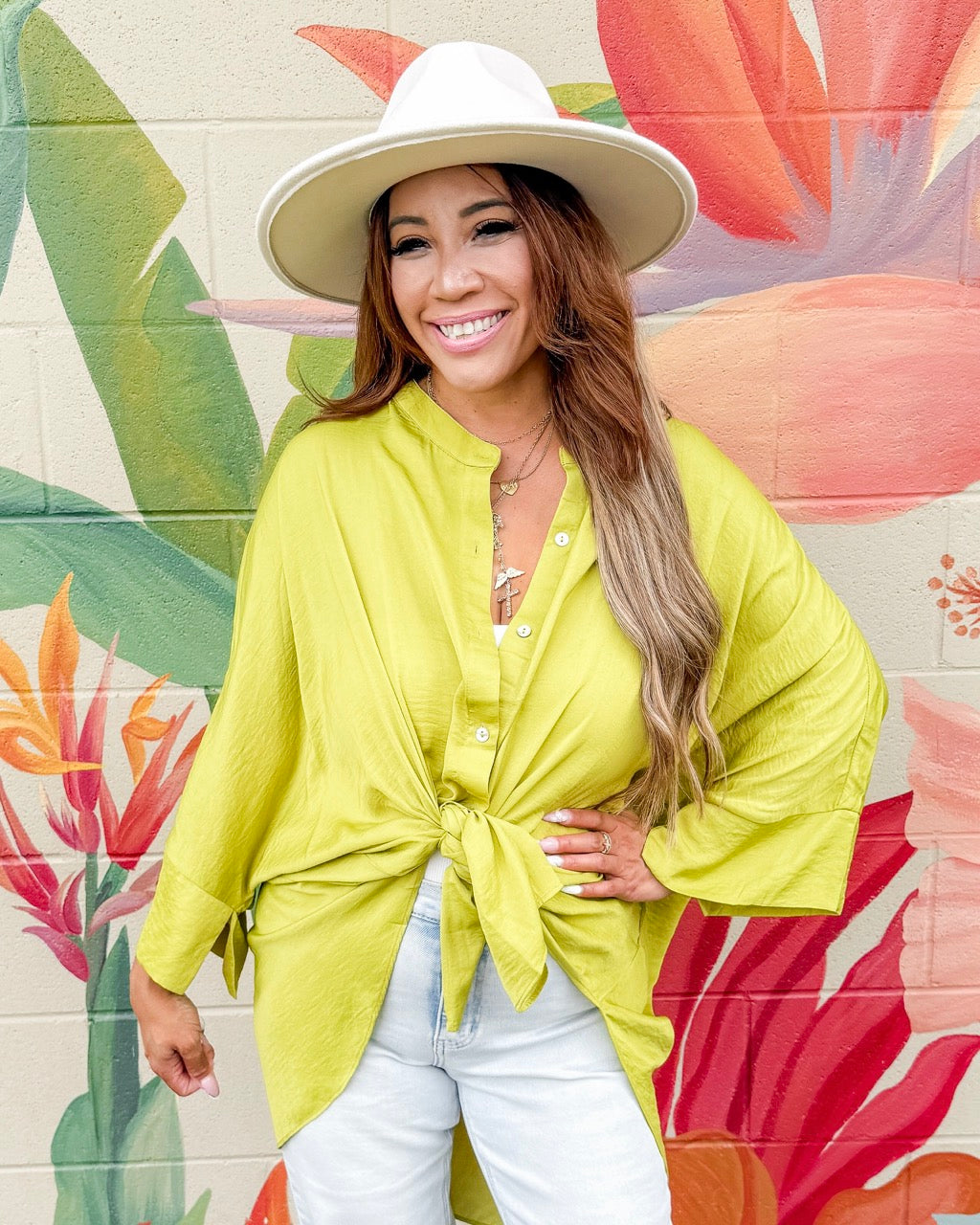 Raelynn Blouse - Chartreuse